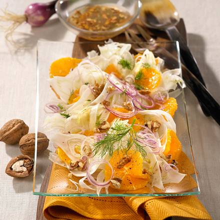 Orangen-Fenchel-Salat mit Walnüssen Rezept