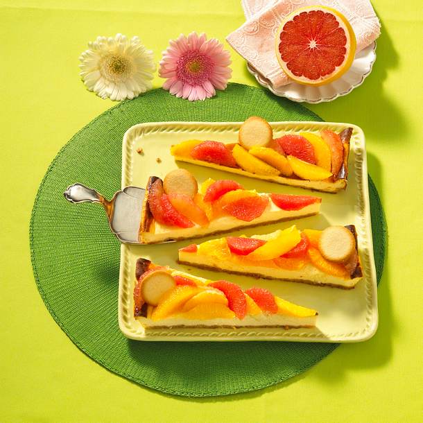 Orangen-Grapefruit-Käseblechkuchen Rezept