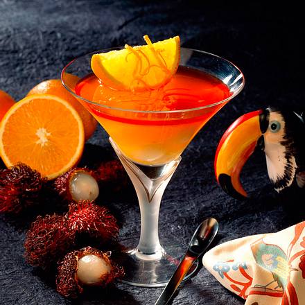Orangen-Litchi-Gelee Rezept