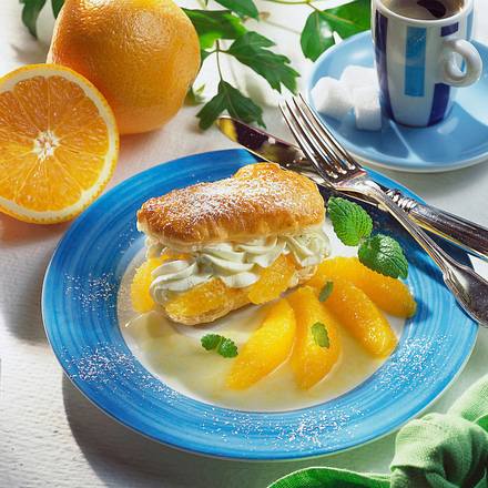 Orangen-Sahne-Schnitten Rezept