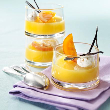 Orangenflammeri mit Vanilleschaum Rezept