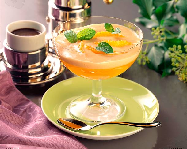 Orangengelee mit Vanille- Zimtsoße Rezept Orangengelee mit Vanille- Zimtsoße Rezept