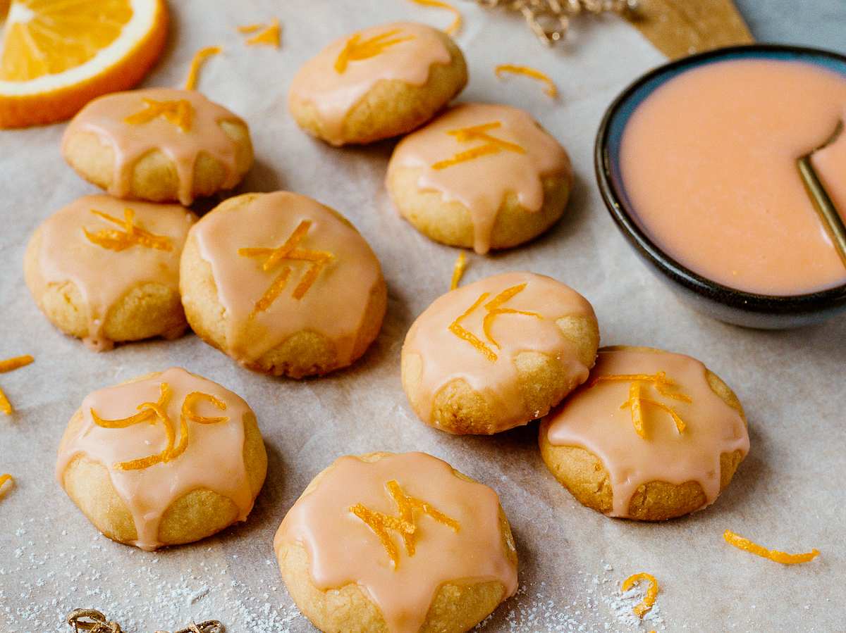 Orangenplätzchen mit Aperol-Guss