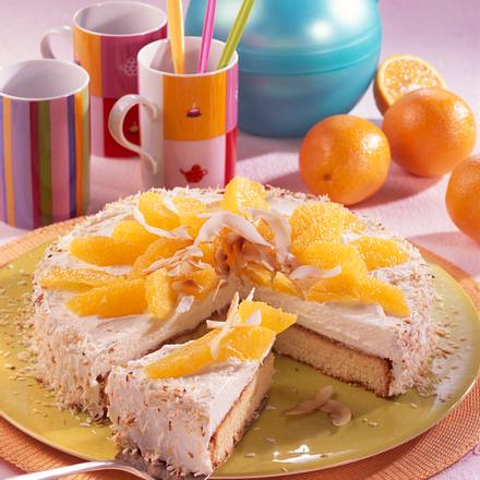 Orangentorte mit Kokosnuss-Sahne (Diabetiker) Rezept
