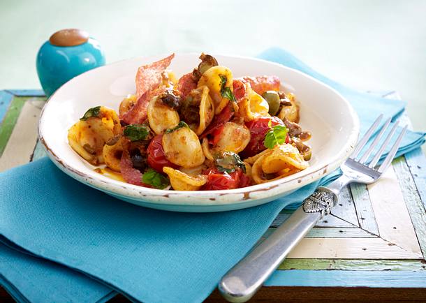Orecchiette mit Salami und Tomatenpesto Rezept
