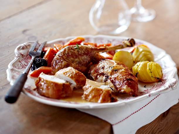 Orientalische Festtagspute mit Fächerkartoffeln Rezept