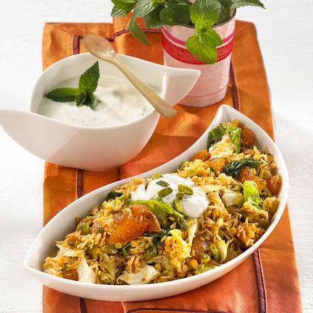Orientalischer Reis mit Minzjoghurt Rezept