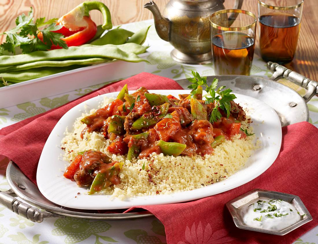 Orientalisches Lammragout mit Bohnen und Couscous Rezept Orientalisches Lammragout mit Bohnen und Couscous Rezept