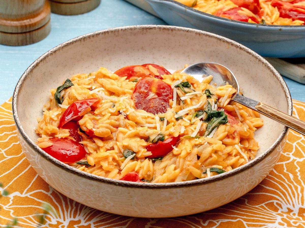 Orzotto mit Tomaten und Spinat Rezept