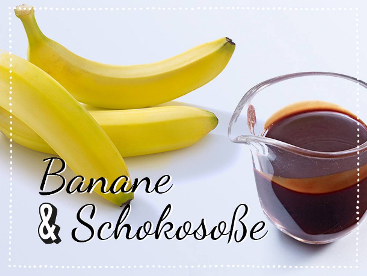 Pancake-Topping Banane und Schokosoße