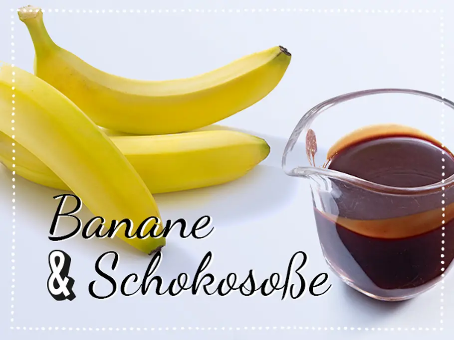 Pancake-Topping Banane und Schokosoße