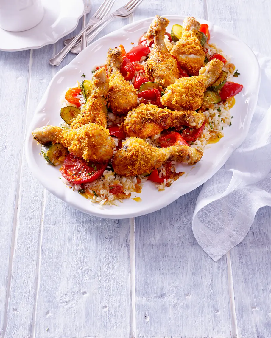 Panierte Hähnchenkeulen Rezept