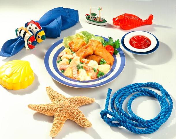 Panierter Fisch mit Gemüse n Rezept Panierter Fisch mit Gemüse n Rezept