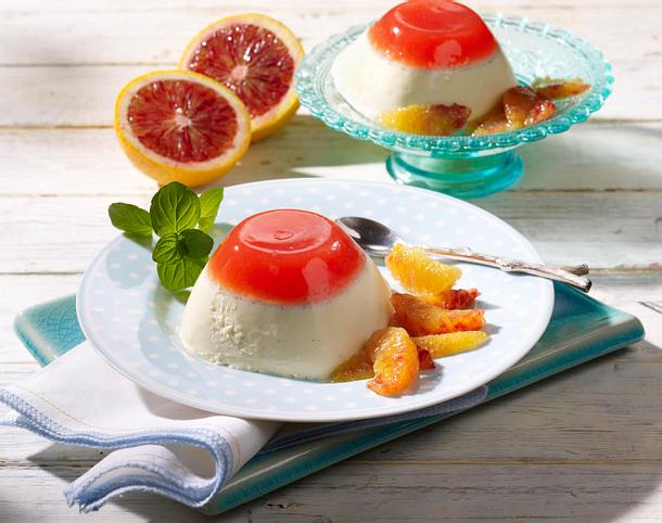 Panna Cotta mit Blutorangengelee Rezept Panna Cotta mit Blutorangengelee Rezept