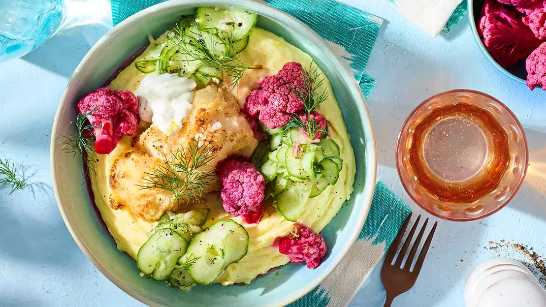 Pannfisch Bowl Seemanns Schlüsselglück Rezept - Foto: LECKER @ Bauer Media Group Pannfisch Bowl Seemanns Schlüsselglück Rezept - Foto: LECKER @ Bauer Media Group