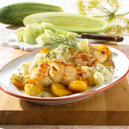 Pannfisch mit Gurke Rezept Pannfisch mit Gurke Rezept