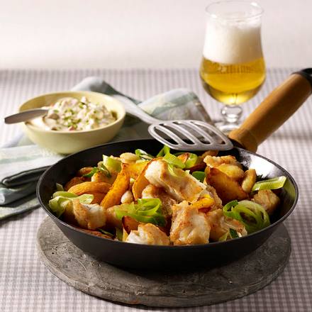 Pannfisch mit Paprika-Remoulade Rezept Pannfisch mit Paprika-Remoulade Rezept