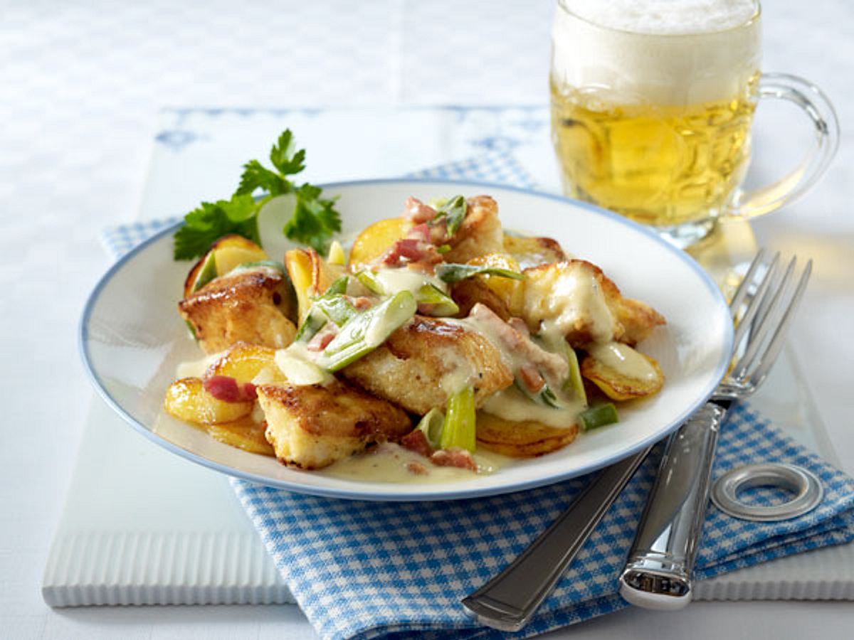 Pannfisch mit Bratkartoffeln und Senfsoße - so gehts!