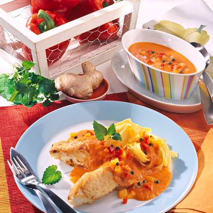 Paprika-Aprikosen-Soße zu Fischfilet Rezept Paprika-Aprikosen-Soße zu Fischfilet Rezept