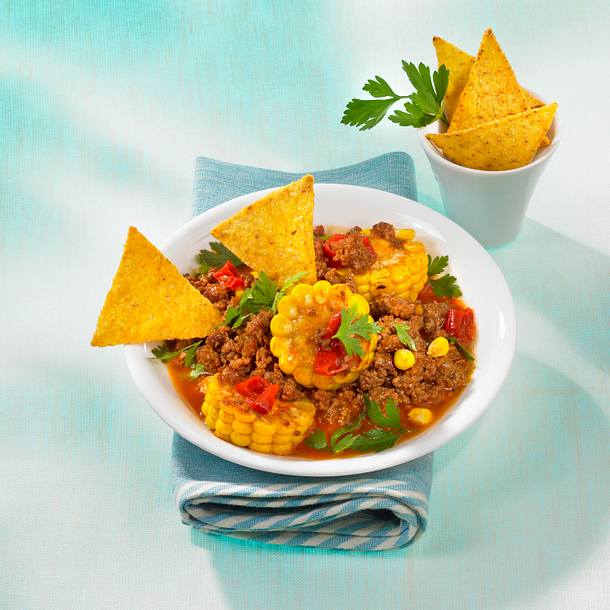 Paprika-Chili mit Chips Rezept Paprika-Chili mit Chips Rezept