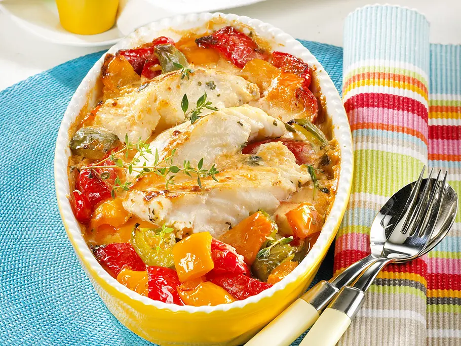 Paprika-Fisch-Auflauf Rezept Paprika-Fisch-Auflauf Rezept