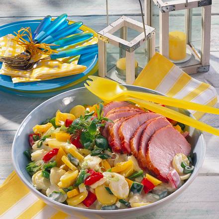 Paprika-Kartoffel-Salat mit Kasseler Rezept Paprika-Kartoffel-Salat mit Kasseler Rezept