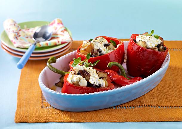 Paprika mit Kartoffel-Bohnen-Füllung Rezept