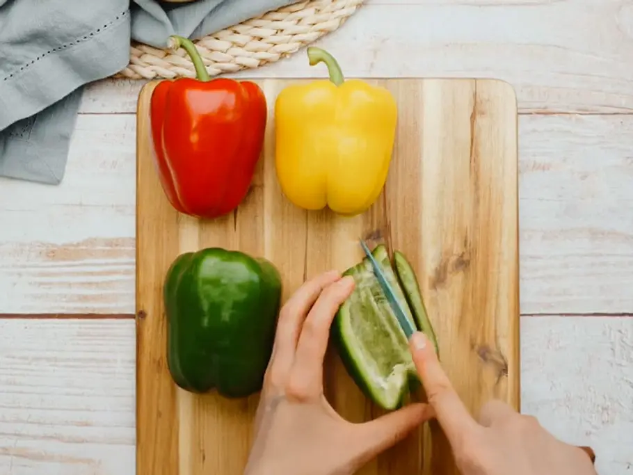 Paprika würfeln Paprika würfeln