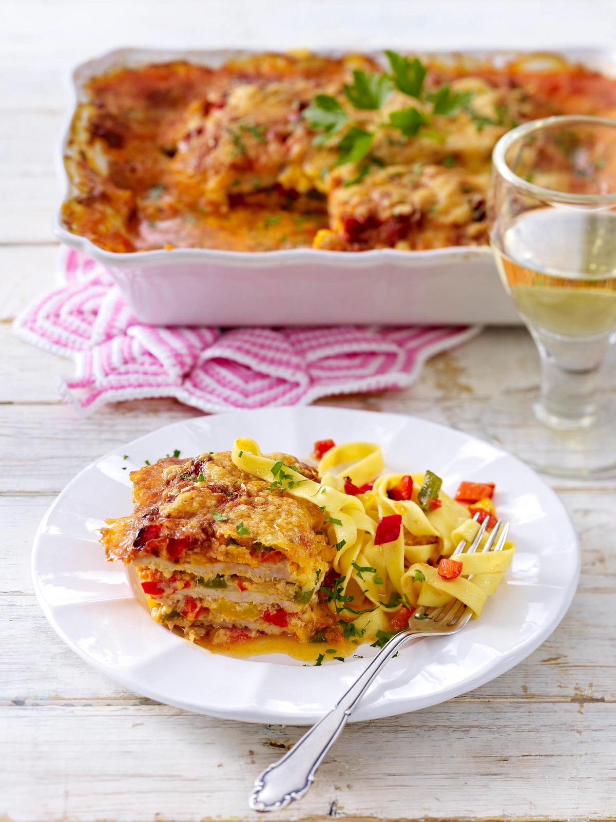 Paprika-Schnitzel-Lasagne Rezept