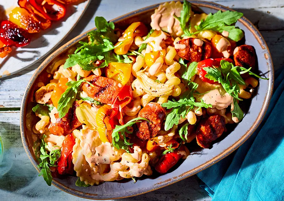 Pasta-Mista-Salat mit Chorizo und Röst-Paprika Rezept Pasta-Mista-Salat mit Chorizo und Röst-Paprika Rezept
