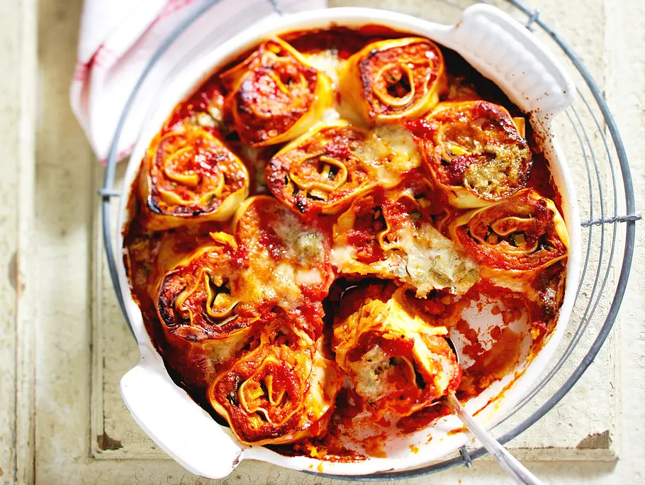 Pasta-Rolls mit Roten Linsen und Zucchini Rezept Pasta-Rolls mit Roten Linsen und Zucchini Rezept