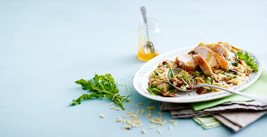 Pastasotto mit Hähnchenfilet Rezept Pastasotto mit Hähnchenfilet Rezept
