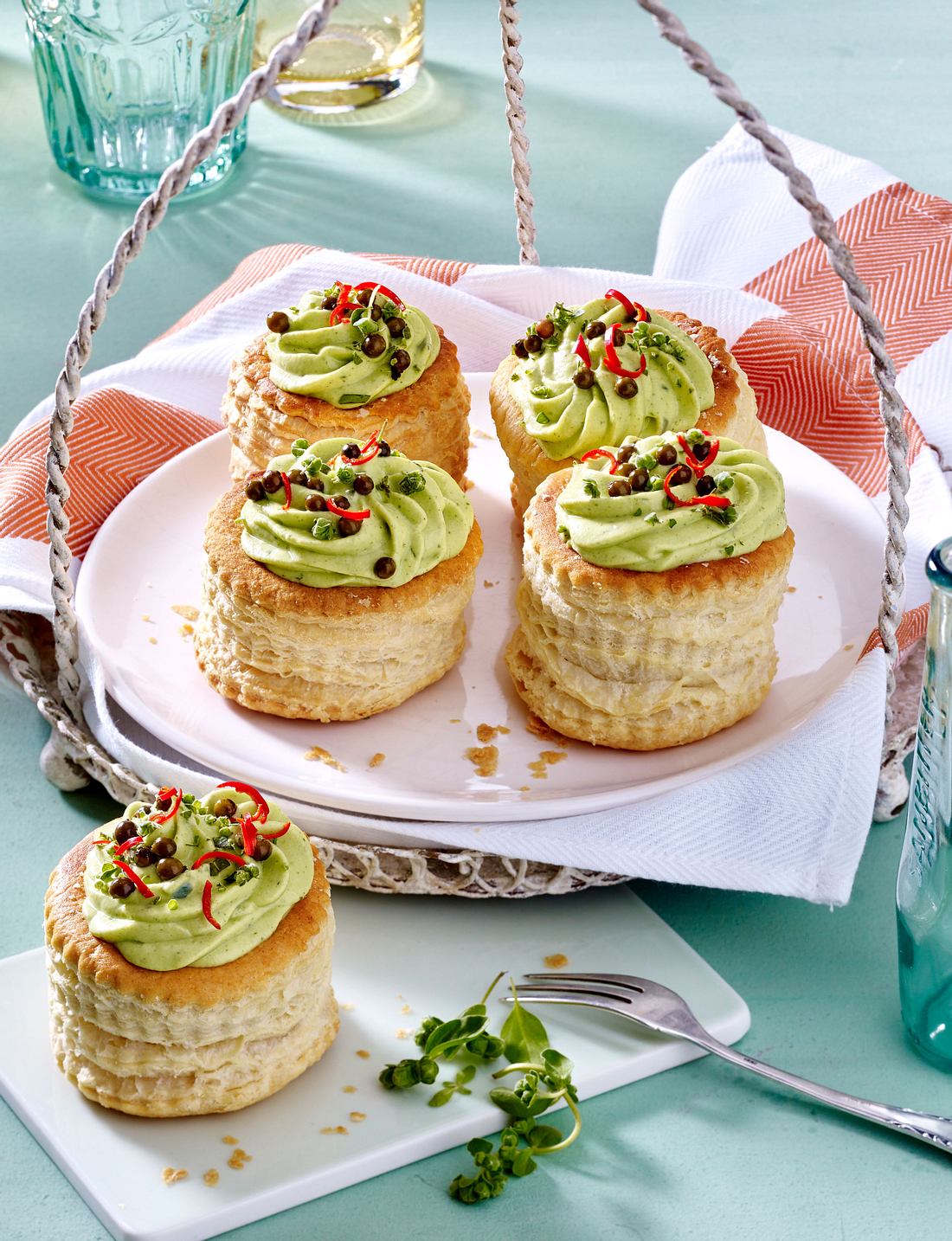Pasteten mit Zucchini-Käsecreme Rezept Pasteten mit Zucchini-Käsecreme Rezept