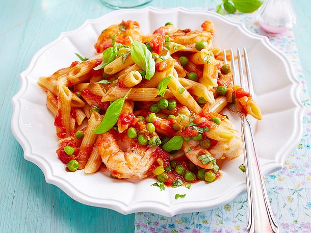 Penne all`arrabbiata mit Garnelen Rezept