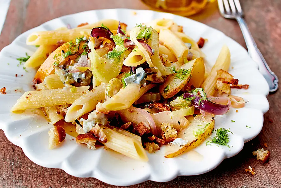 Penne in Birnen-Gorgonzola-Sahne Rezept-F6180501 Penne in Birnen-Gorgonzola-Sahne Rezept