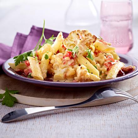 Penne mit Blumenkohl-Gemüse-Soße Rezept Penne mit Blumenkohl-Gemüse-Soße Rezept