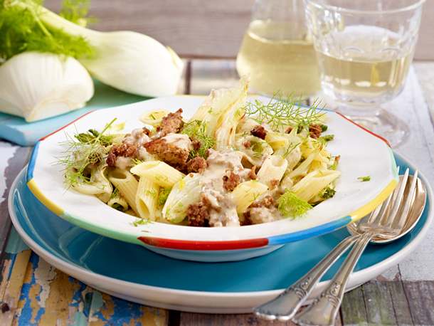 Penne mit Fenchel in Frischkäsecreme Rezept Penne mit Fenchel in Frischkäsecreme Rezept