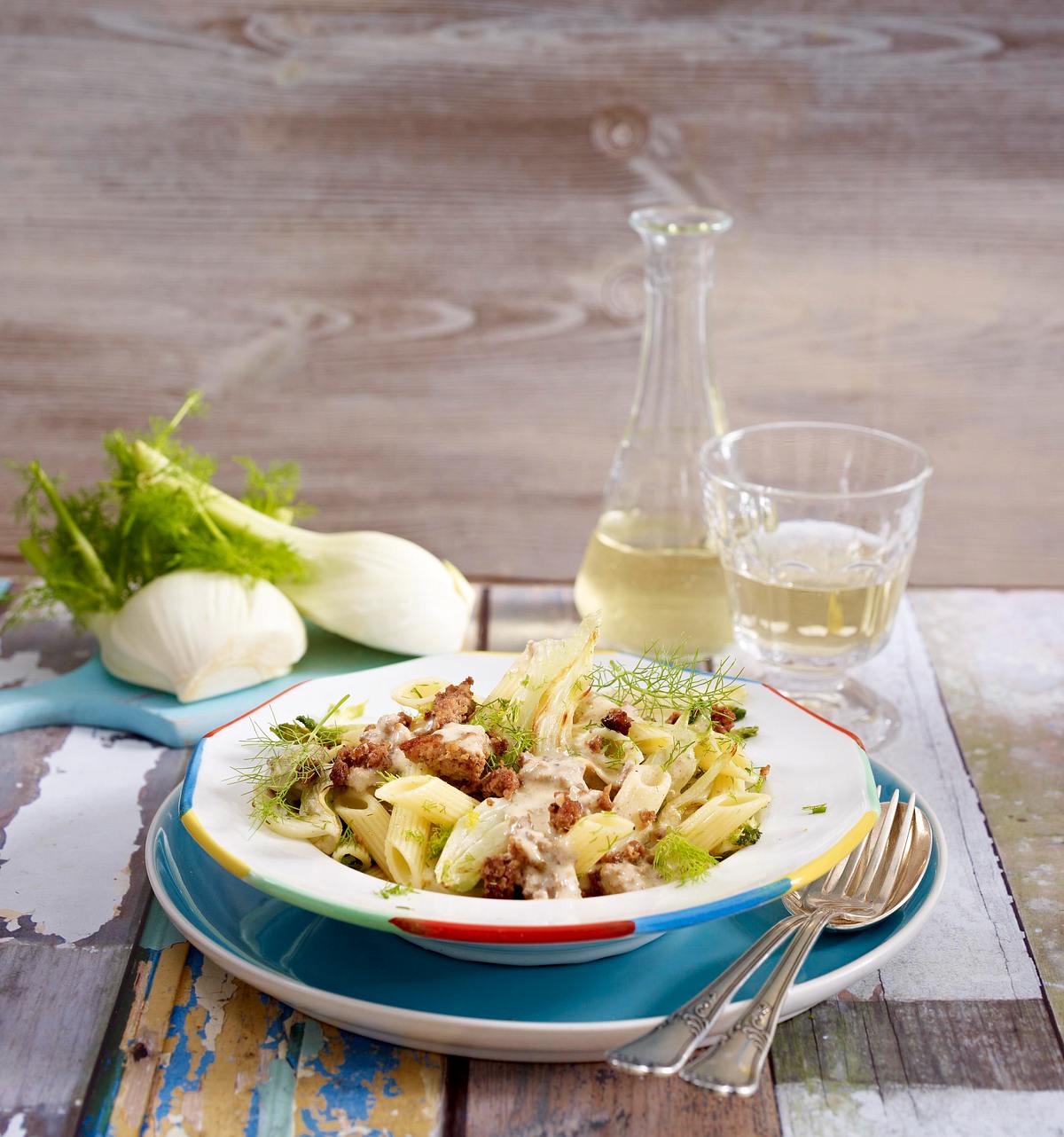 Penne mit Fenchel in Frischkäsecreme Rezept