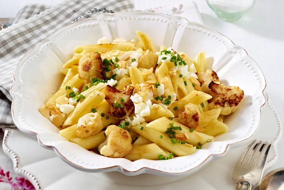 Penne mit gebratenem Blumenkohl Rezept Penne mit gebratenem Blumenkohl Rezept