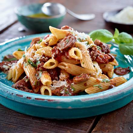 Penne mit Hack und Salsicce Rezept Penne mit Hack und Salsicce Rezept