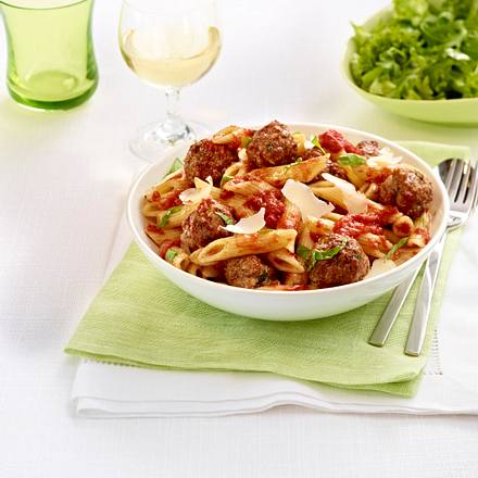 Penne mit Hackbällchen Rezept Penne mit Hackbällchen Rezept
