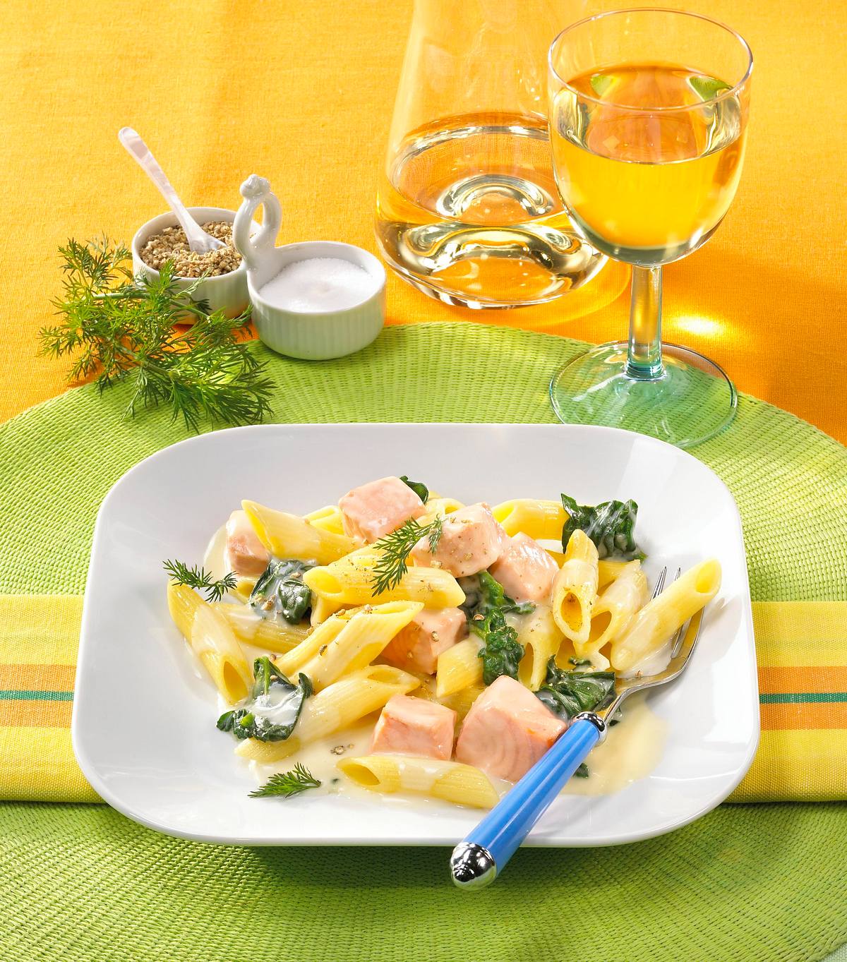 Penne mit Lachs in Wermutsoße Rezept