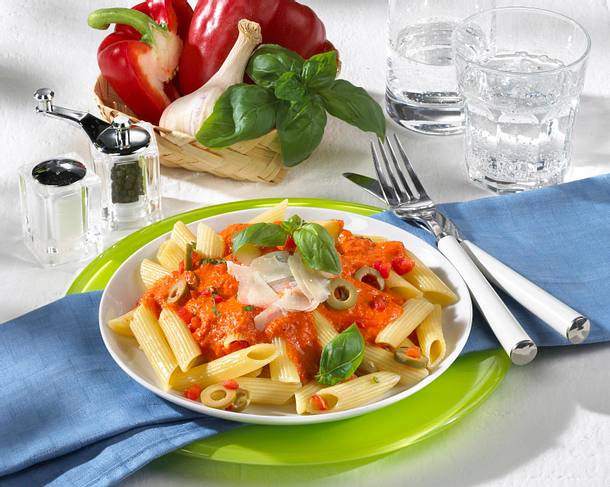 Penne mit Paprikasoße Rezept Penne mit Paprikasoße Rezept