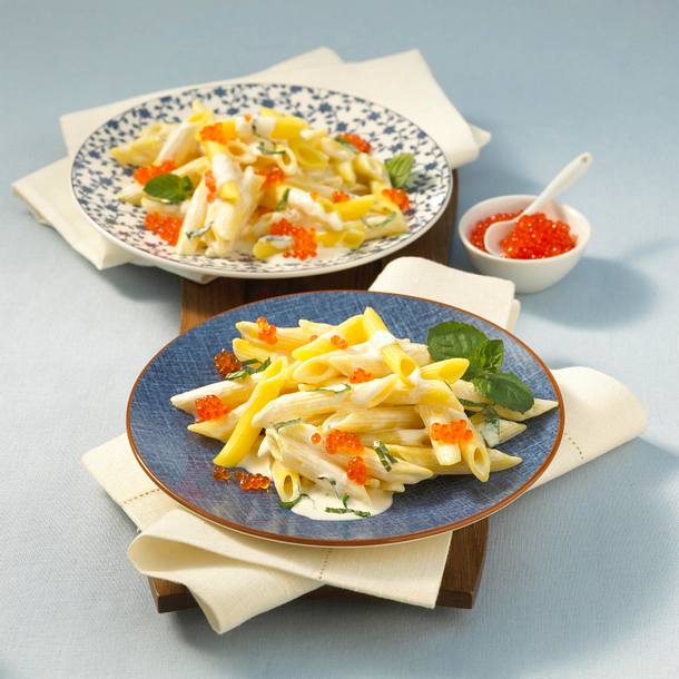 Penne mit Ricotta-Kaviar-Soße Rezept Penne mit Ricotta-Kaviar-Soße Rezept