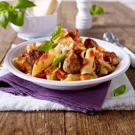 Penne mit Salsicce-Ragout Rezept Penne mit Salsicce-Ragout Rezept