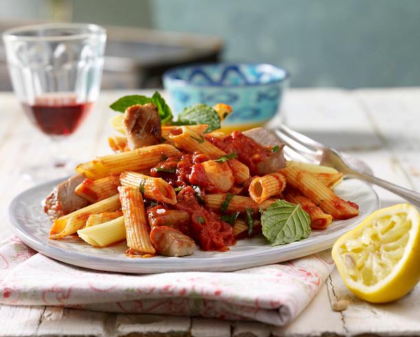 Penne mit Thunfischfilet Rezept Penne mit Thunfischfilet Rezept