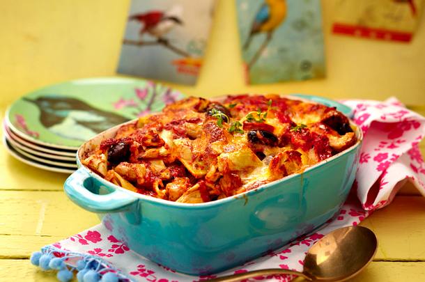 Penne-Tomaten-Auflauf mit Artischocken Rezept Penne-Tomaten-Auflauf mit Artischocken Rezept