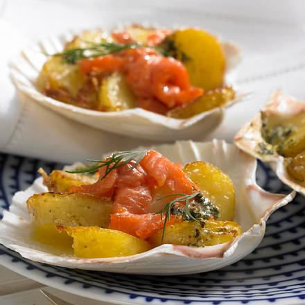 Pestokartoffeln mit Lachs Rezept Pestokartoffeln mit Lachs Rezept