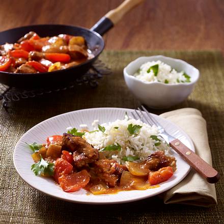 Pfannenschaschlik mit Butterreis Rezept Pfannenschaschlik mit Butterreis Rezept