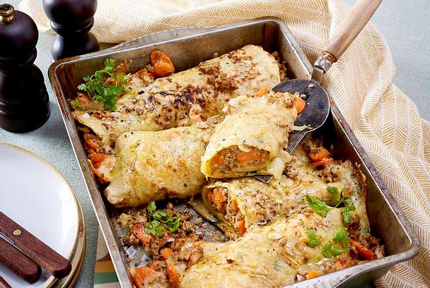 Pfannkuchenauflauf mit Hack Rezept